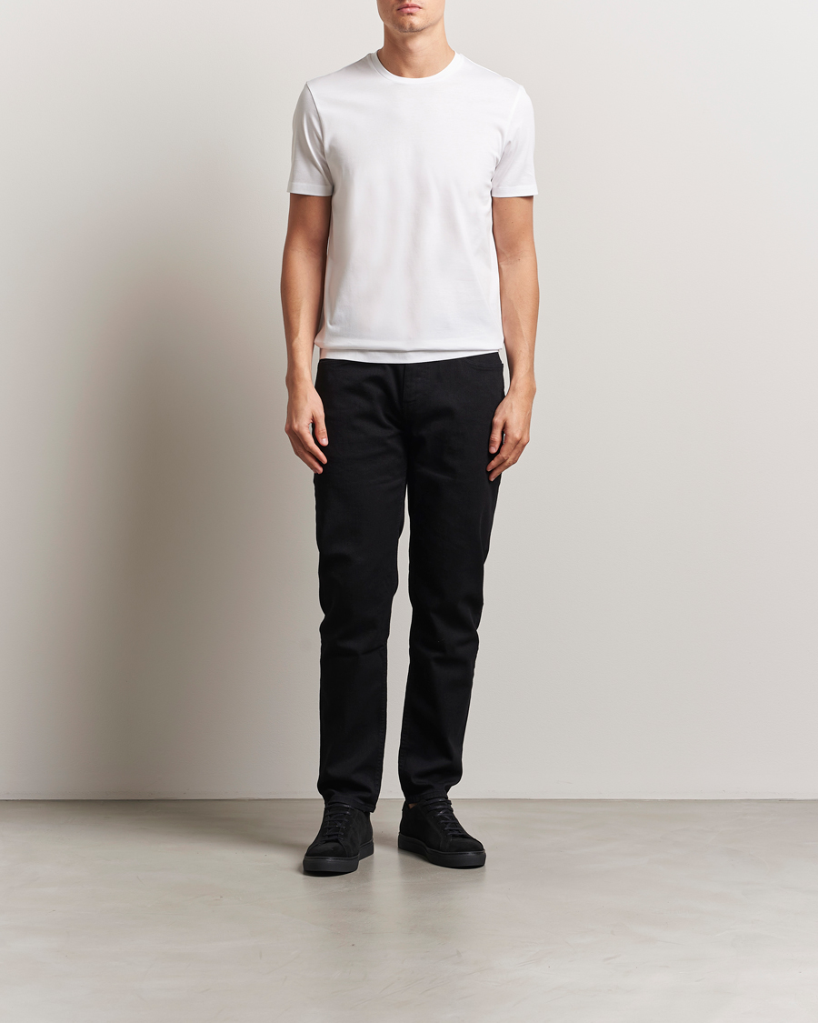 Heren | T-shirts | BOSS BLACK | Tessler Mercerized Crew Neck T-Shirt White
