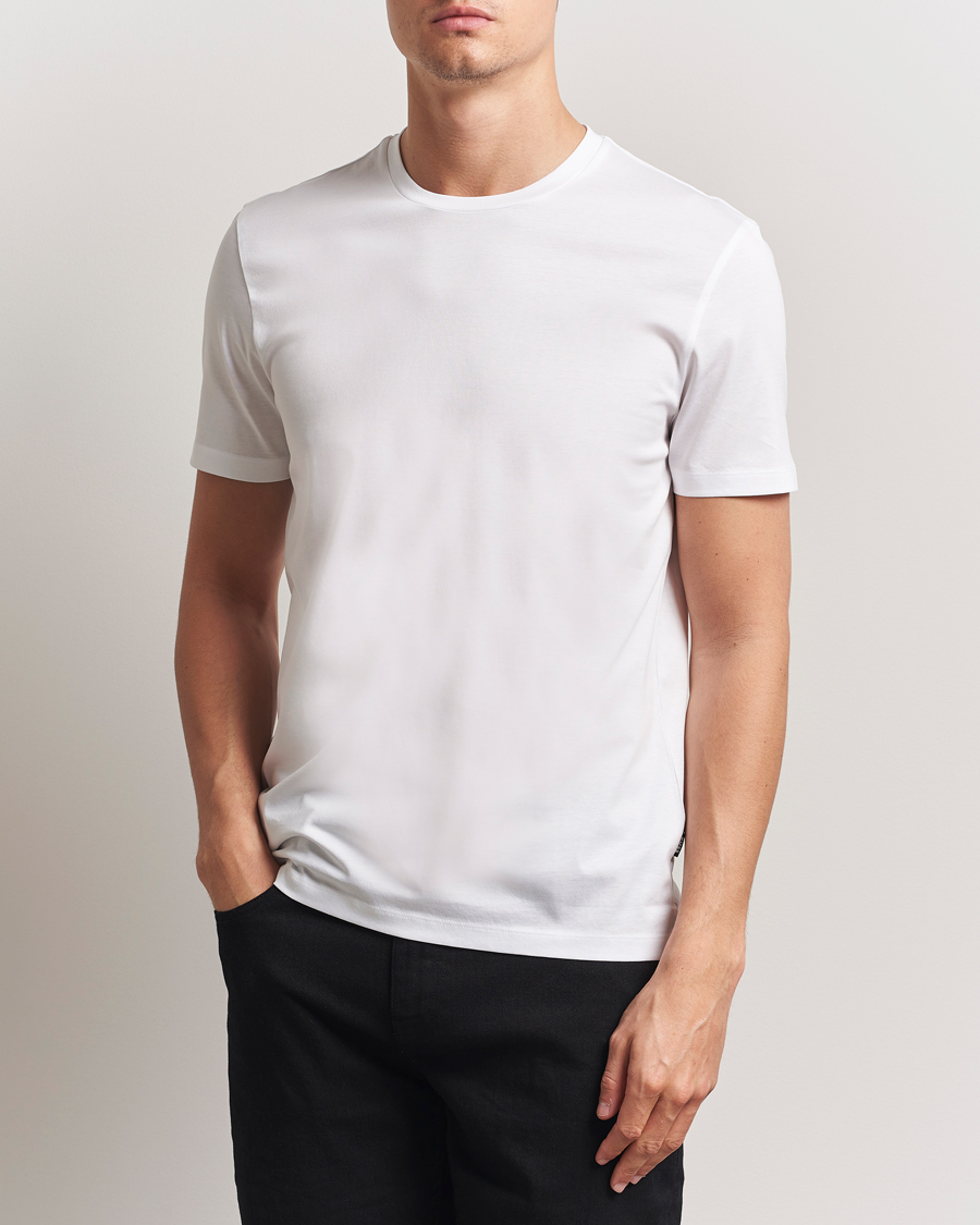 Heren | T-shirts | BOSS BLACK | Tessler Mercerized Crew Neck T-Shirt White
