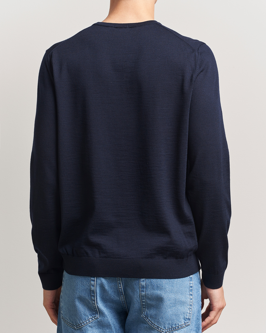Heren | Truien | BOSS BLACK | Leno Wool Crew Neck Pullover Dark Blue
