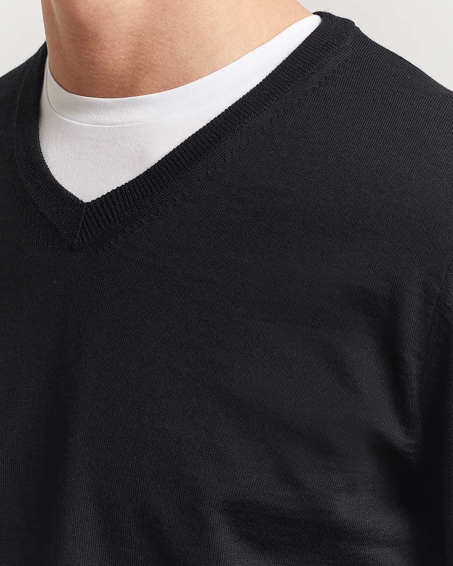 Heren | Truien | BOSS BLACK | Melba Wool V-Neck Pullover Black