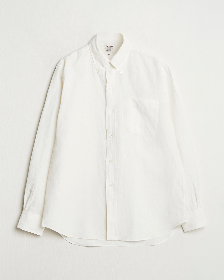 Homme | Chemises | Kamakura Shirts | Linen Ametora Shirt White