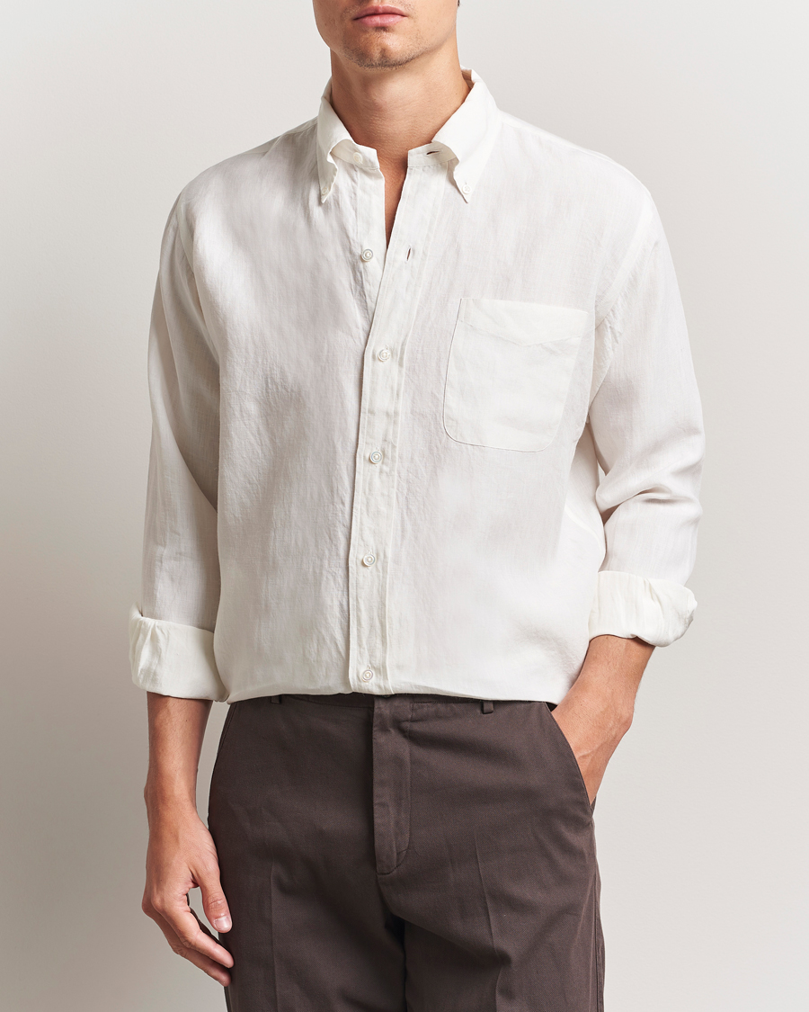 Homme | Chemises | Kamakura Shirts | Linen Ametora Shirt White