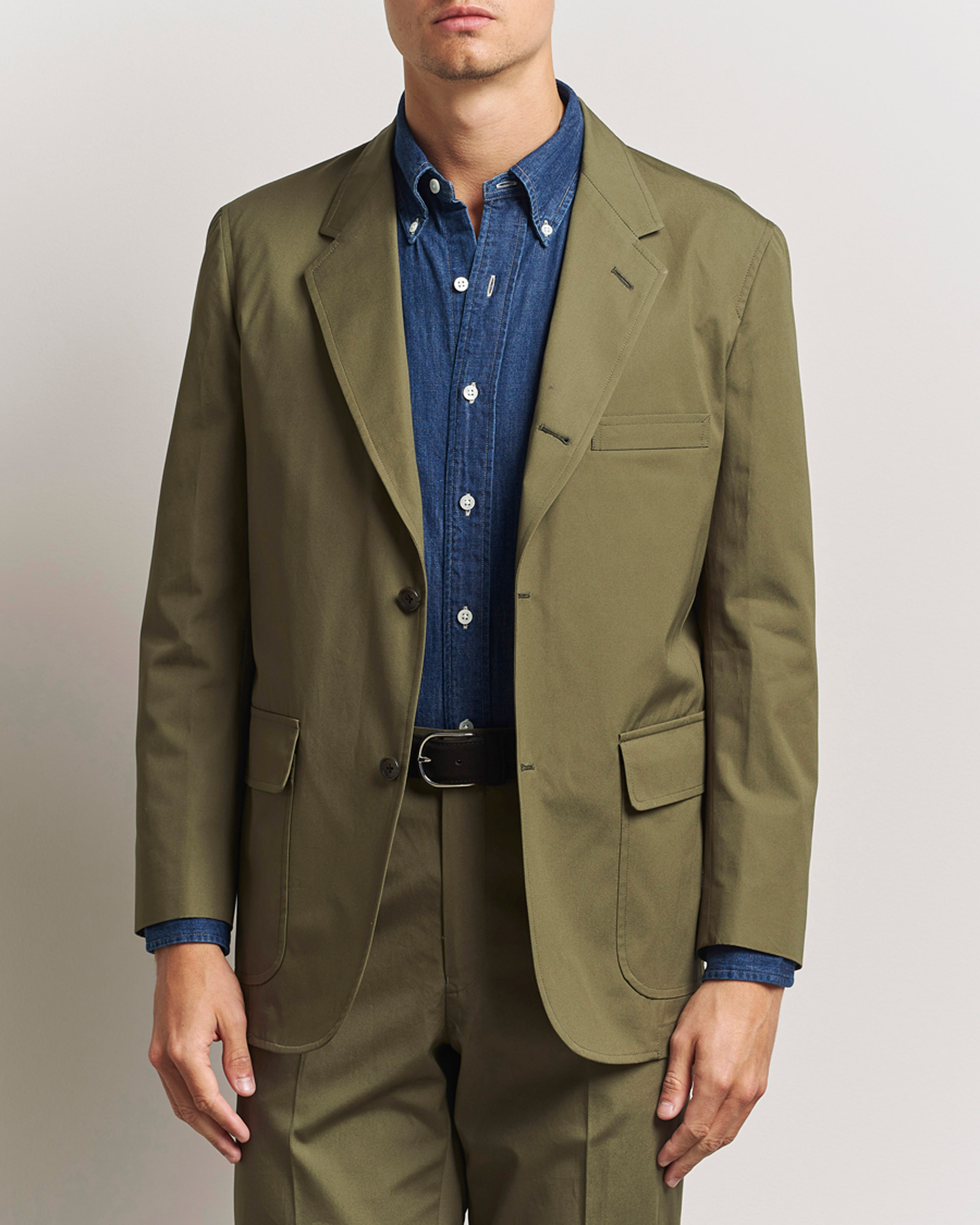 Homme | Blazers | Kamakura Shirts | Cotton Ivy Jacket Olive