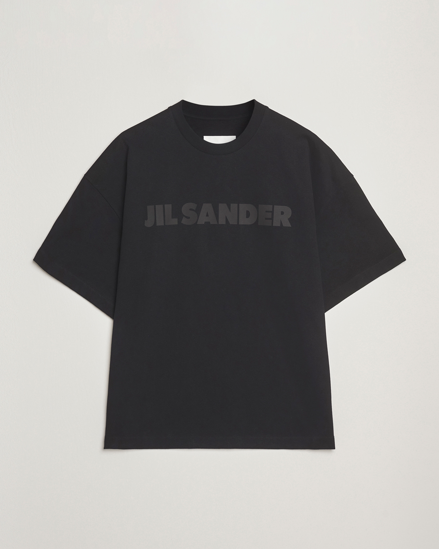 Heren | T-shirts | Jil Sander | Round Collar Tonal Logo T-Shirt Black