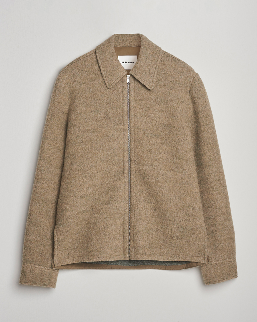 Heren | Jassen | Jil Sander | Felted Wool Shirt Jacket Beige