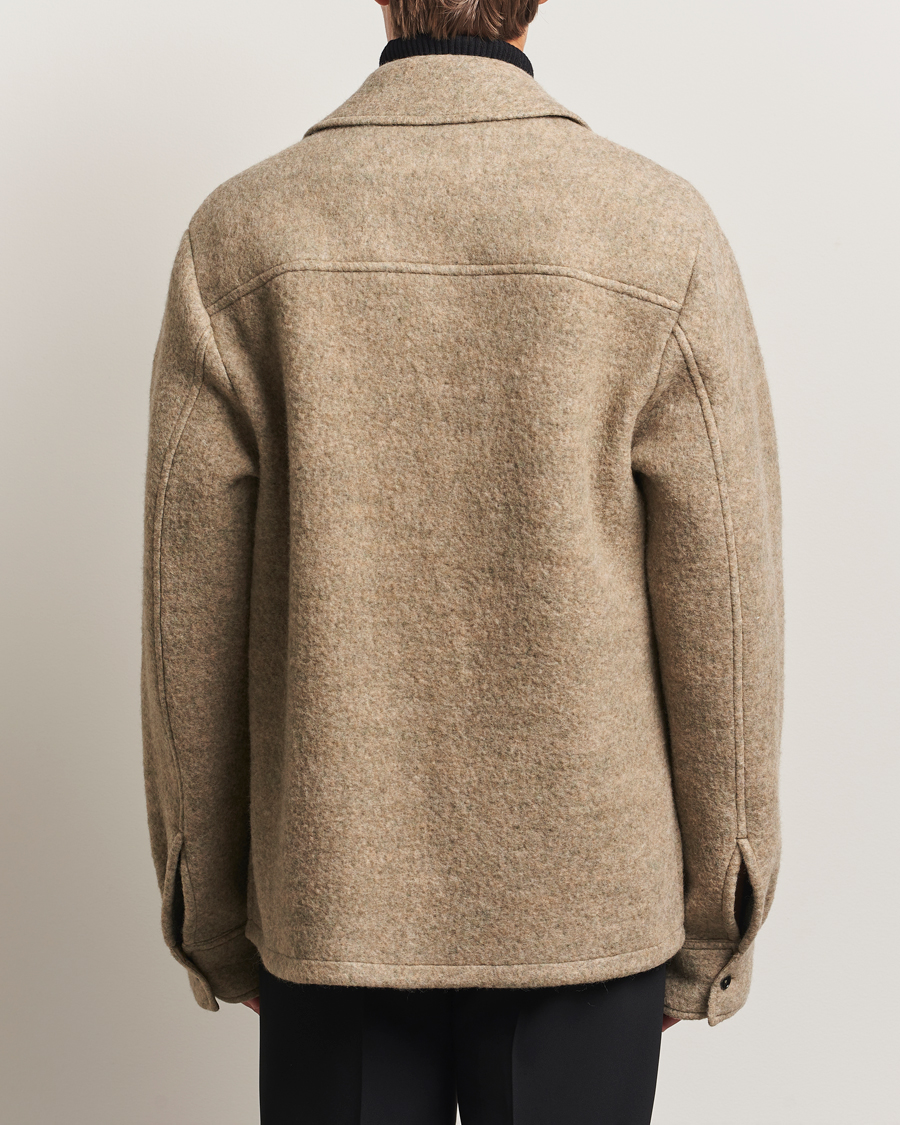 Heren | Jassen | Jil Sander | Felted Wool Shirt Jacket Beige