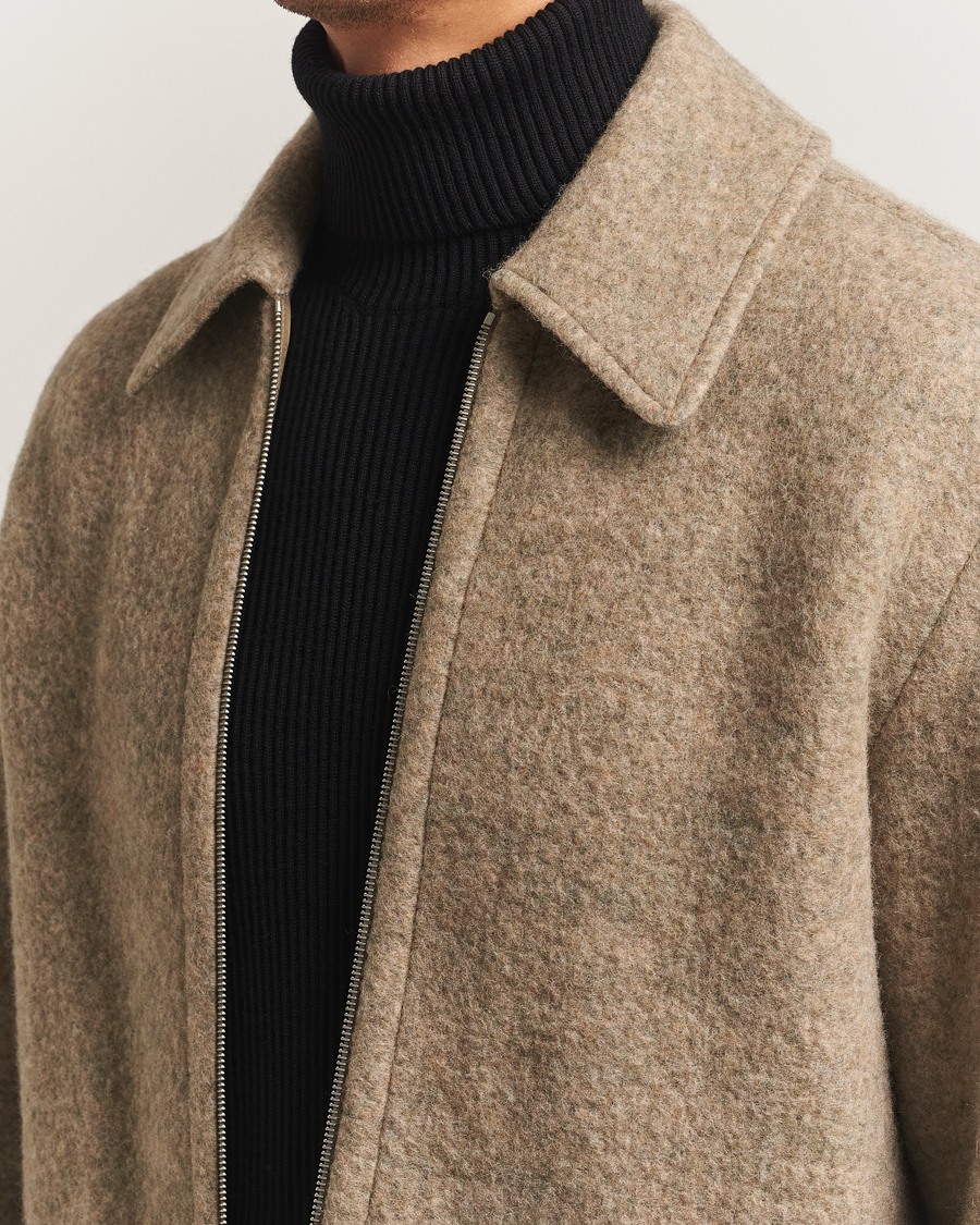 Heren | Jassen | Jil Sander | Felted Wool Shirt Jacket Beige