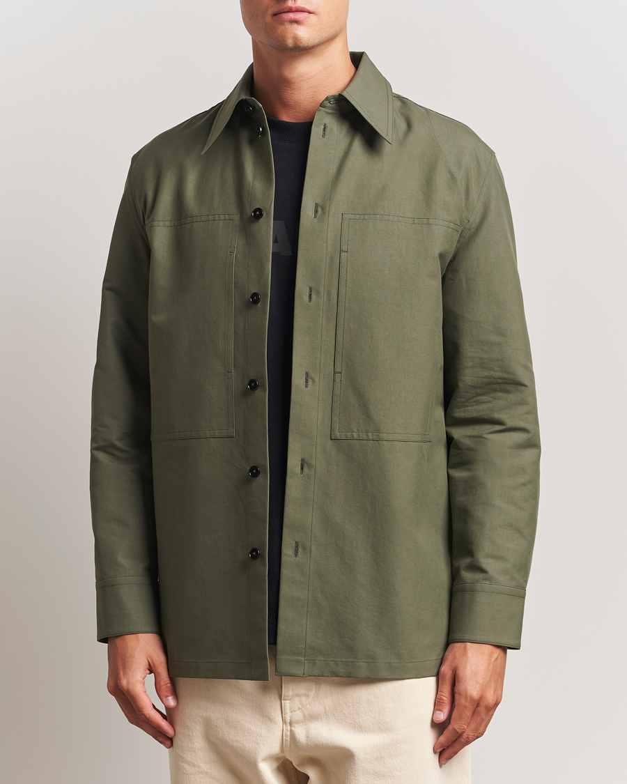 Homme | Chemises | Jil Sander | Compact Cotton Overshirt Olive