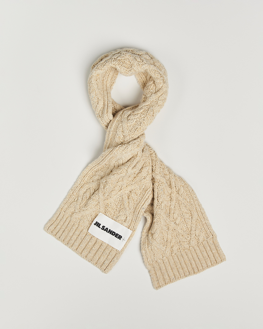 Heren | Sjaals | Jil Sander | Wool Donegal Cable Scarf Natural