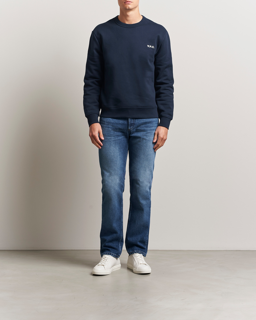 Heren | Truien | A.P.C. | Boxy Fit Petit VPC Sweatshirt Dark Navy/Ecru