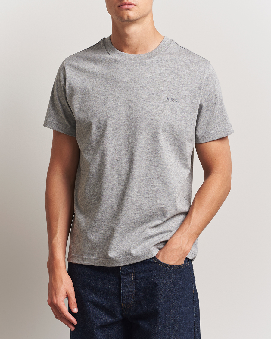 Homme | T-shirts | A.P.C. | Embroidered APC T-Shirt Heather Grey