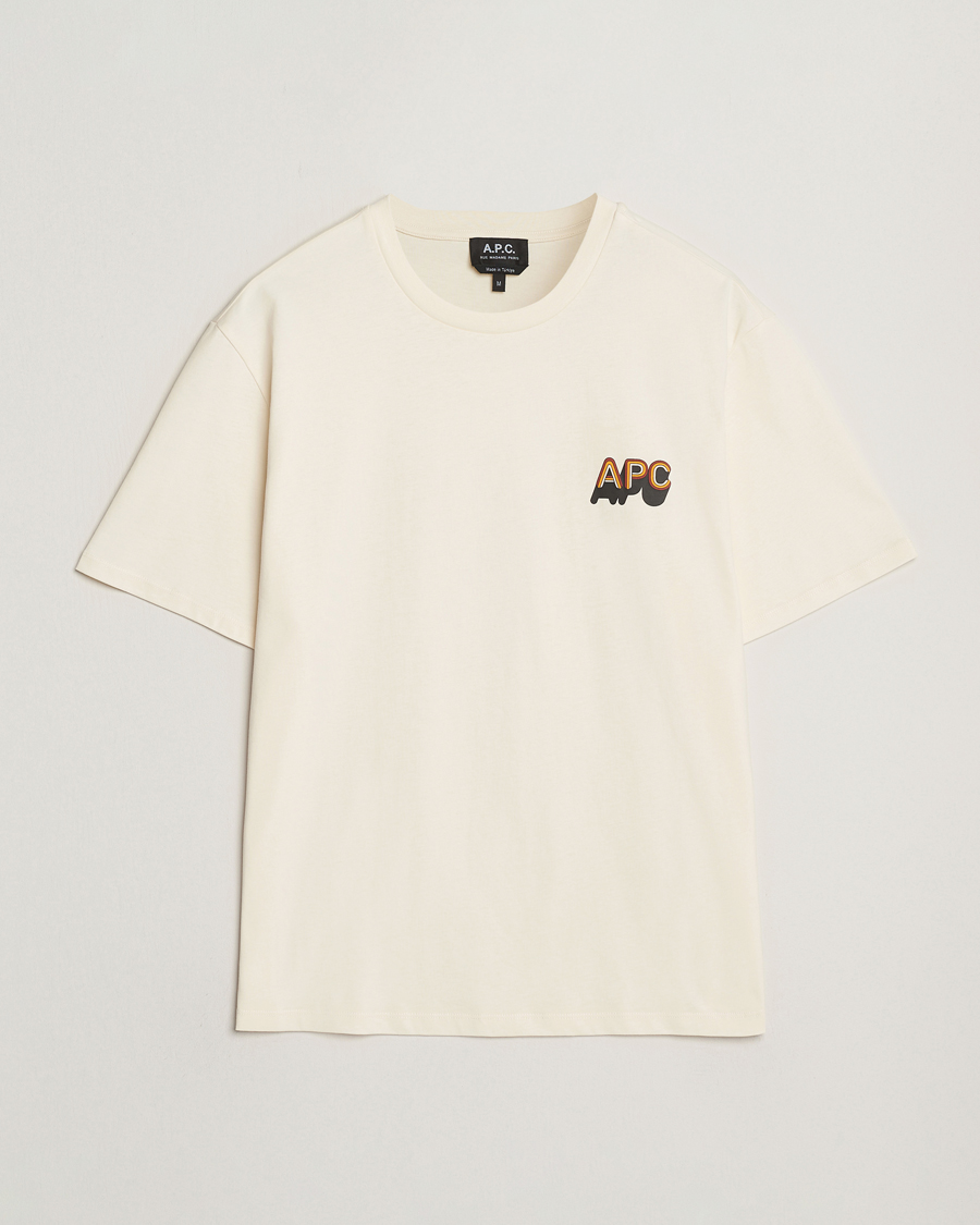 Heren | T-shirts | A.P.C. | 70's Logo T-Shirt Ecru