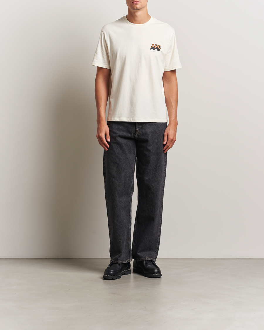 Heren | T-shirts | A.P.C. | 70's Logo T-Shirt Ecru