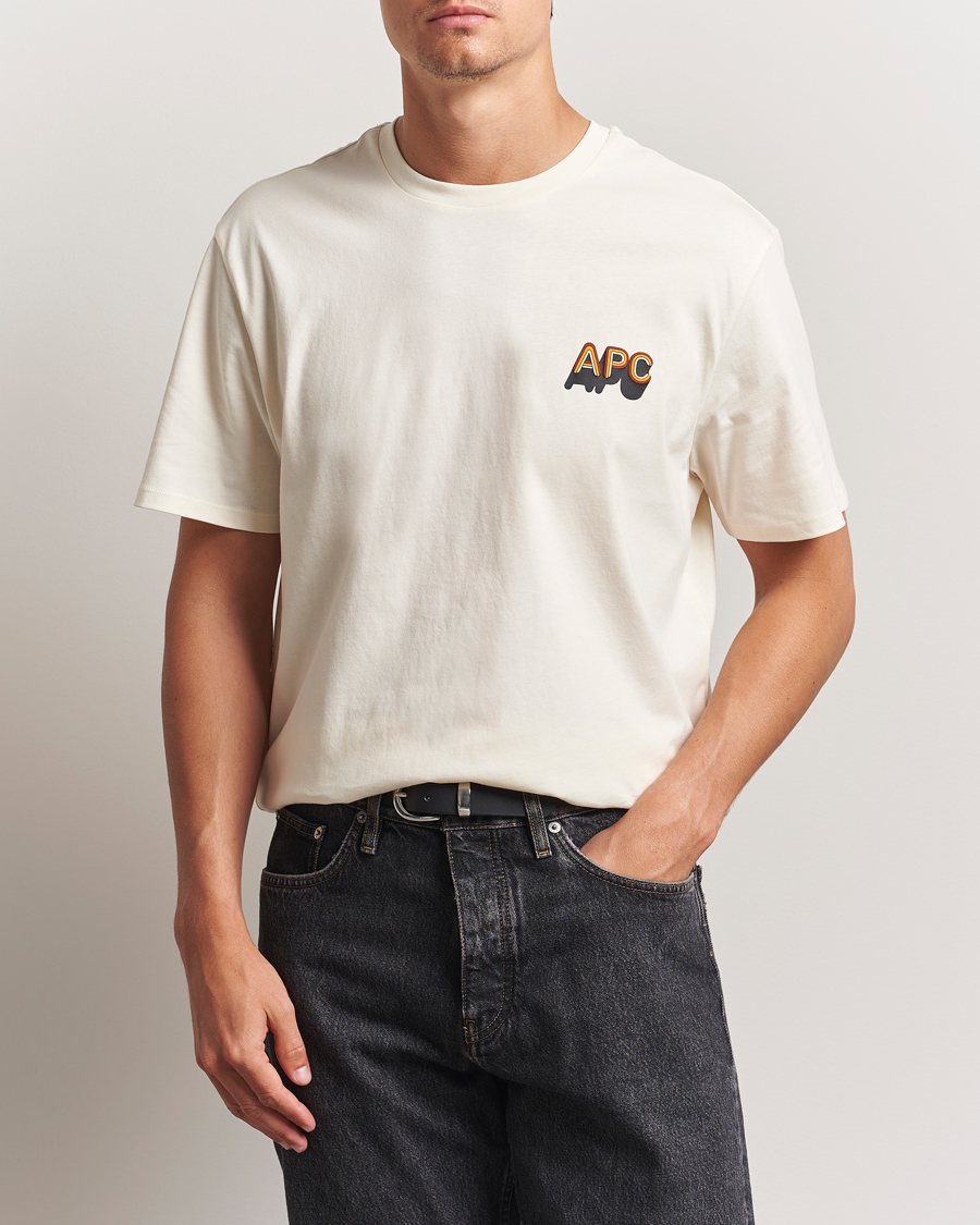 Heren | T-shirts | A.P.C. | 70's Logo T-Shirt Ecru