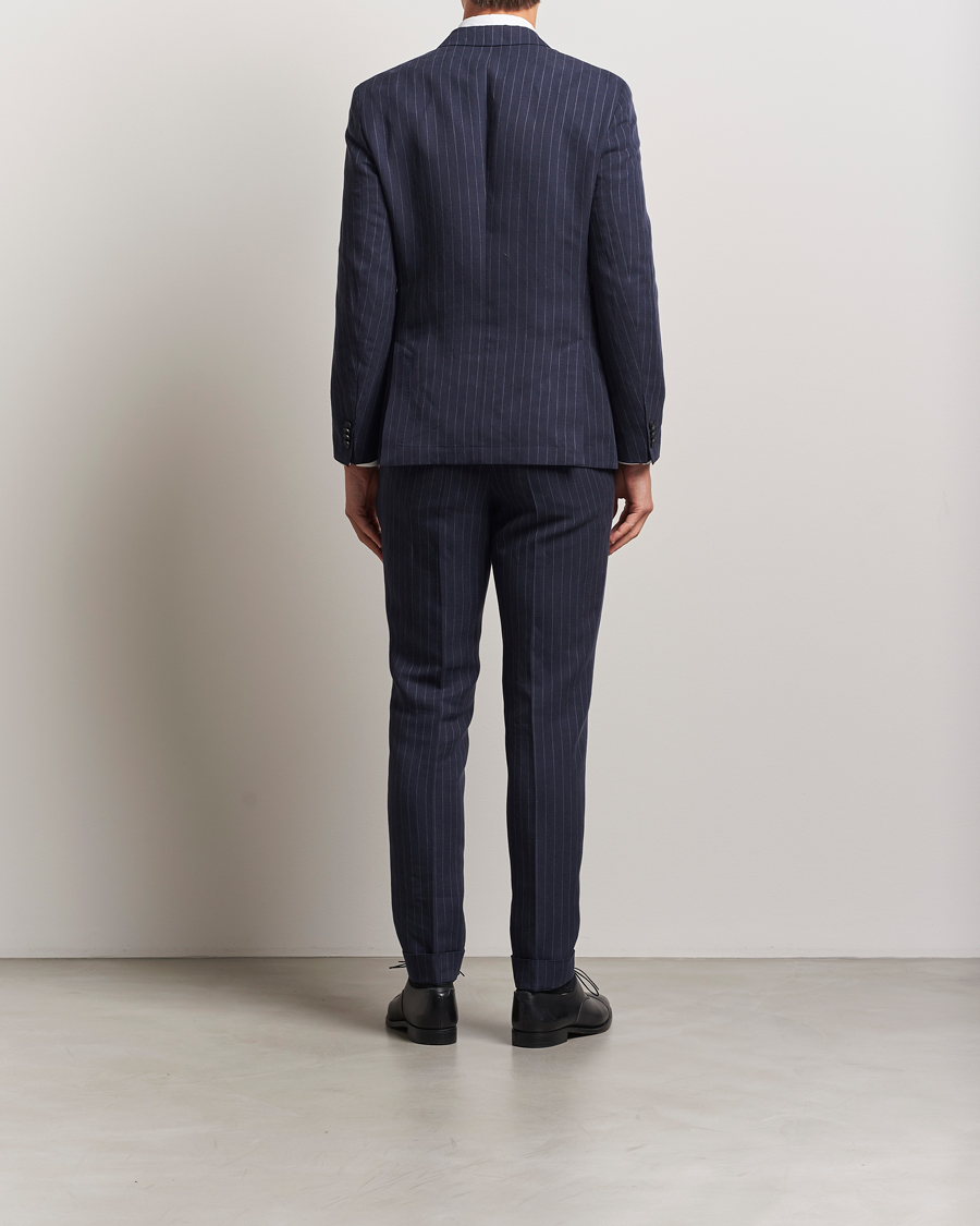 Heren | Pakken | BOSS BLACK | Huge Double Breasted Pinstriped Suit Dark Blue