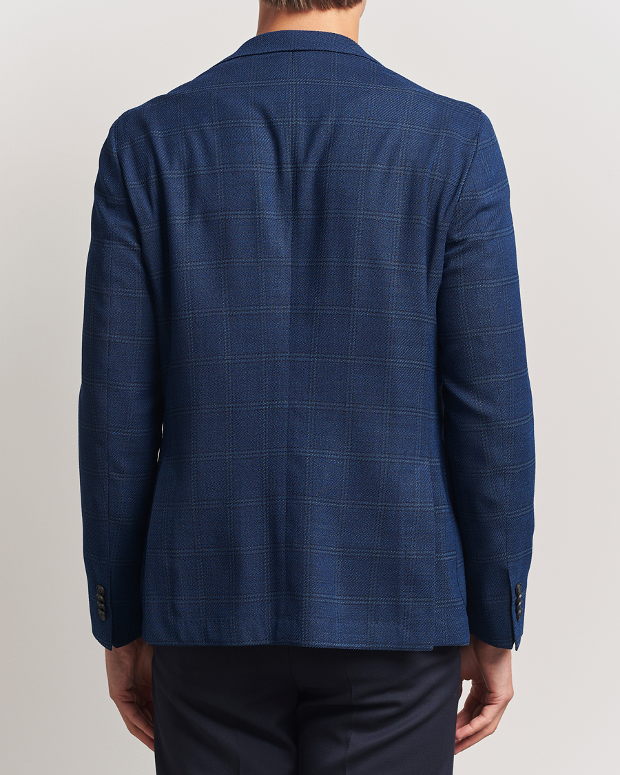 Homme | Blazers | BOSS BLACK | Hanry Wool Checked Blazer Dark Blue