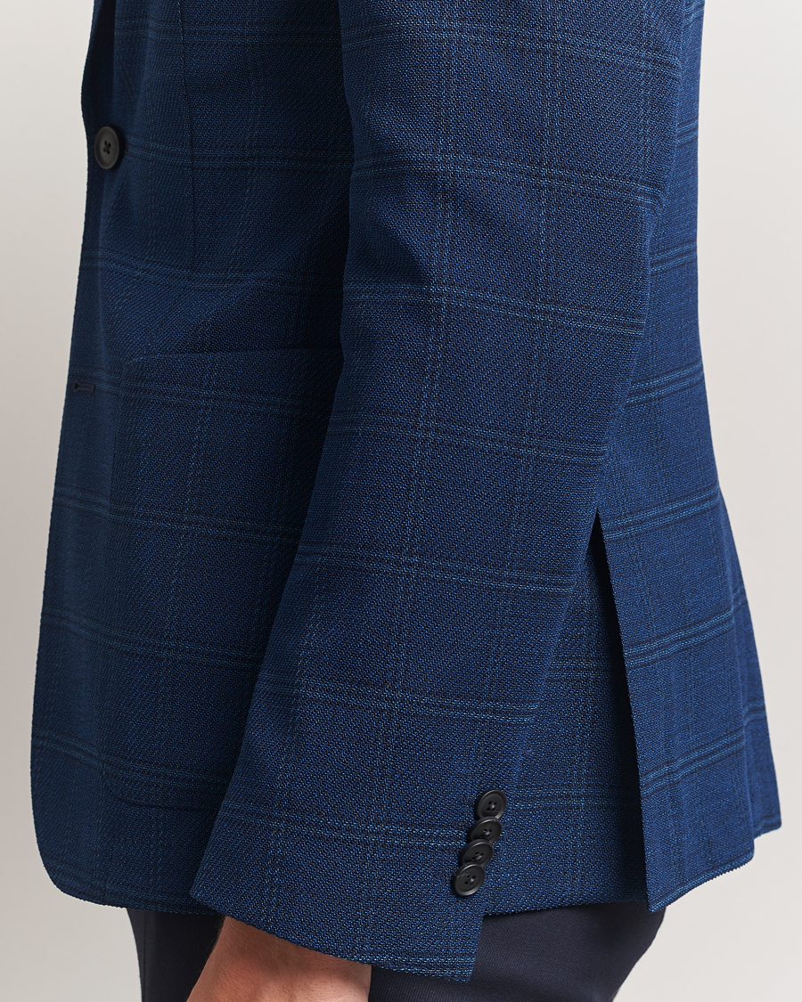 Homme | Blazers | BOSS BLACK | Hanry Wool Checked Blazer Dark Blue
