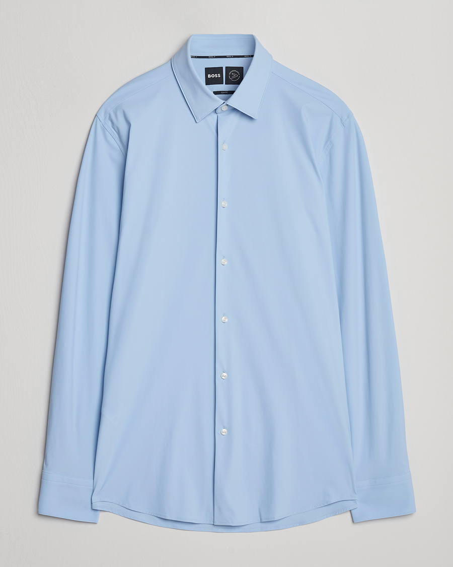 Heren | Overhemden | BOSS BLACK | Hank 4-Way Stretch Shirt Light Blue