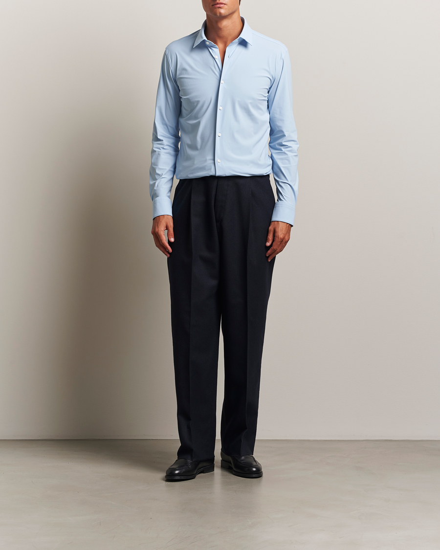 Heren | Overhemden | BOSS BLACK | Hank 4-Way Stretch Shirt Light Blue
