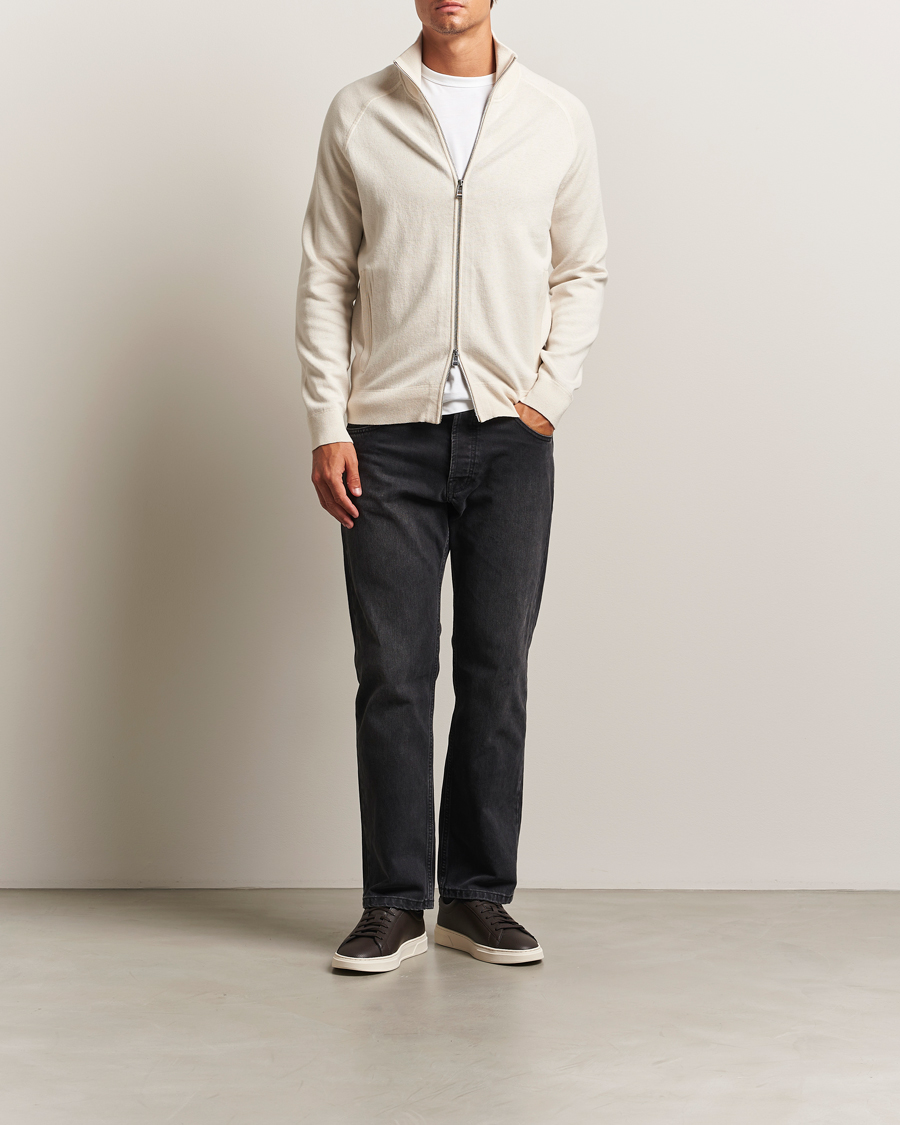 Homme | Pulls Et Tricots | BOSS BLACK | Idino Knitted Full Zip Open White