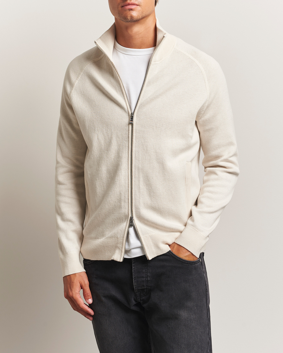 Homme | Pulls Et Tricots | BOSS BLACK | Idino Knitted Full Zip Open White
