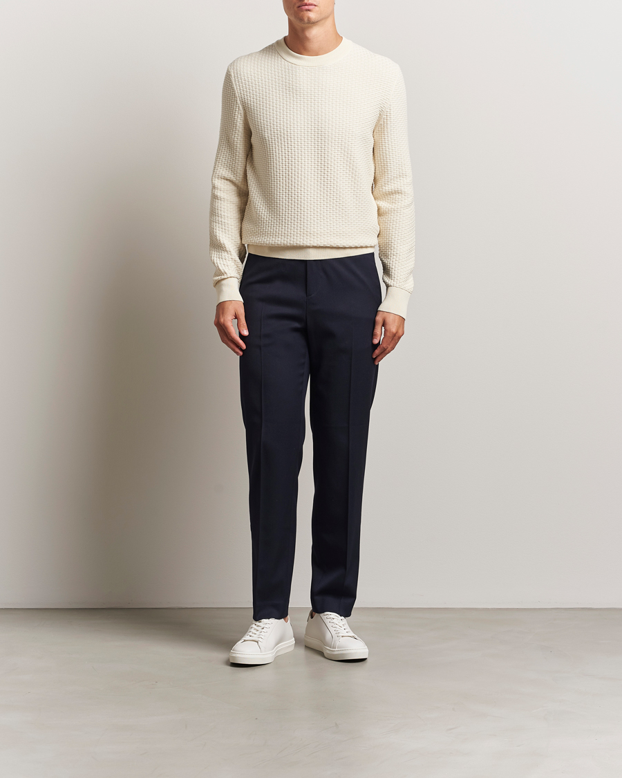 Heren | Truien | BOSS BLACK | Imberto Structured Knitted Sweater Open White