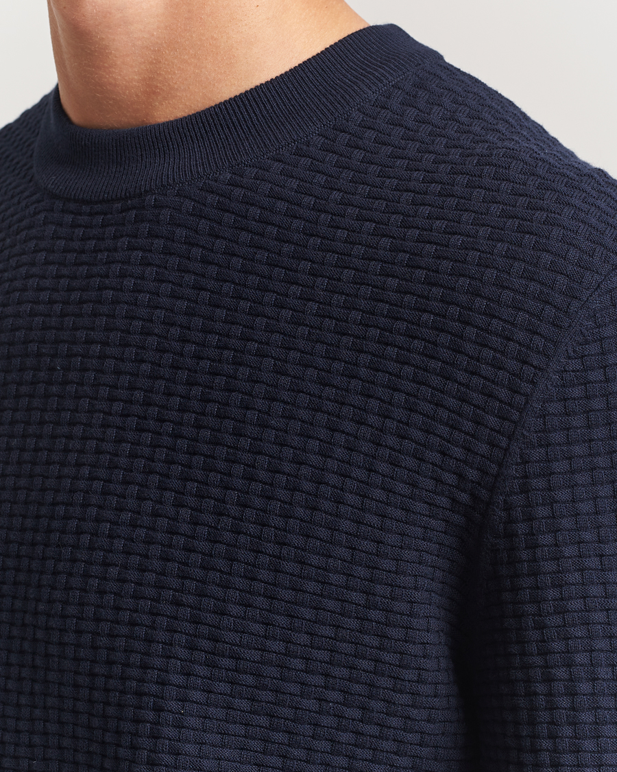 Heren | Truien | BOSS BLACK | Imberto Structured Knitted Sweater Dark Blue