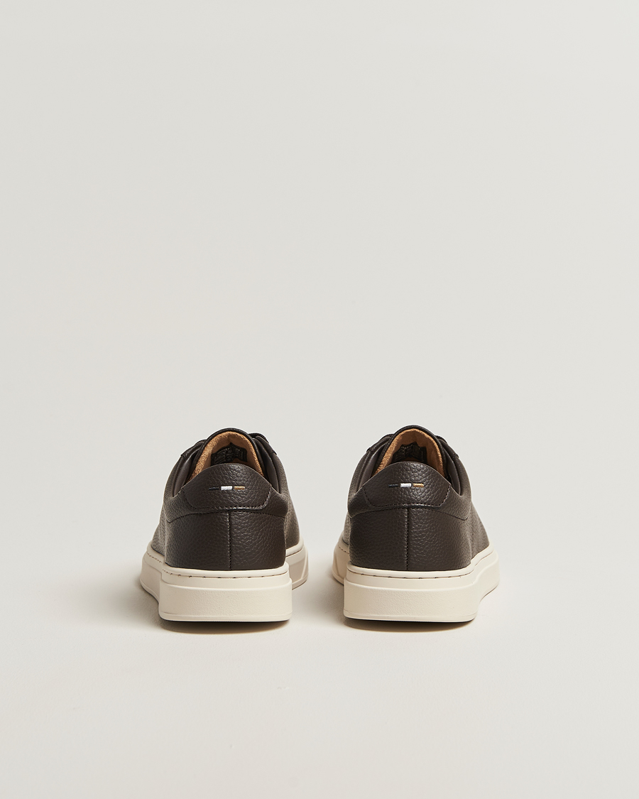 Homme | Baskets | BOSS BLACK | Kieran Grained Leather Sneaker Dark Brown