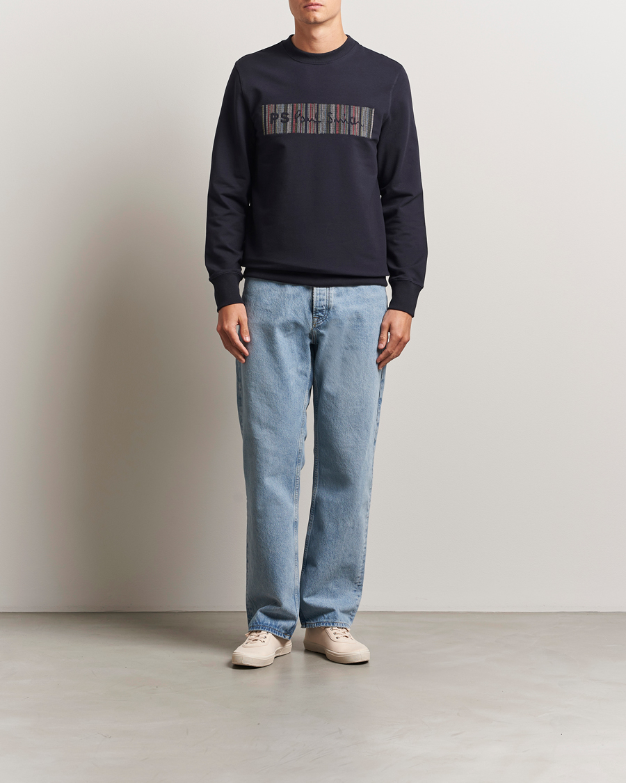 Homme | Pulls Et Tricots | PS Paul Smith | Striped Crew Neck Sweatshirt Navy