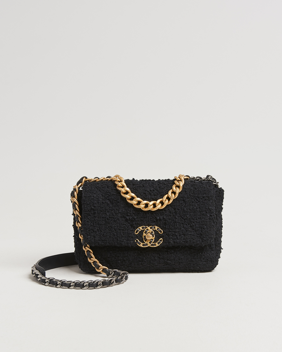 Heren | Gifts for Her | Chanel Pre-Owned | Chanel 19 Tweed Handbag Black