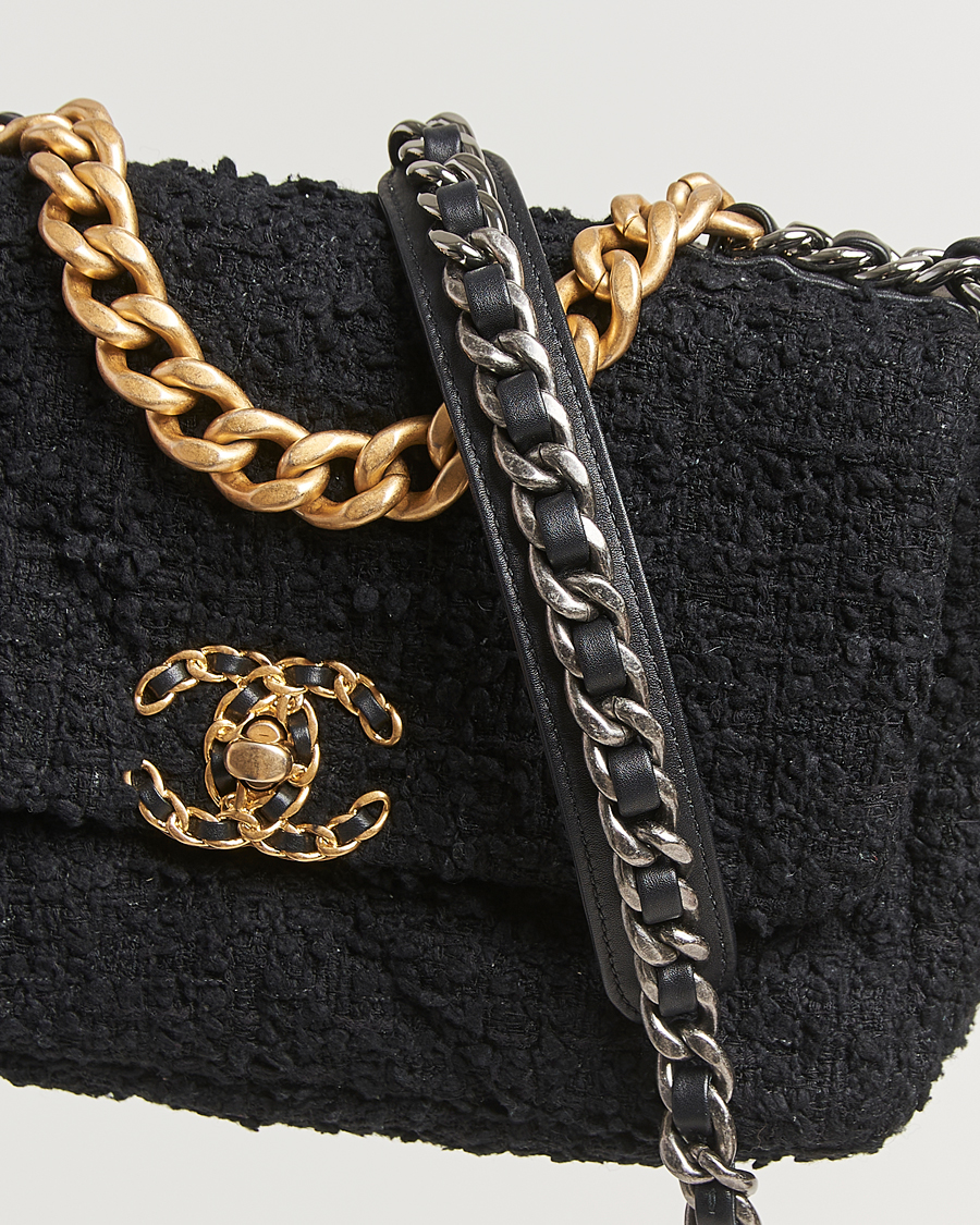 Heren | Gifts for Her | Chanel Pre-Owned | Chanel 19 Tweed Handbag Black