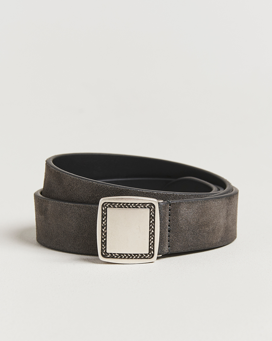 Heren | Riemen | Anderson's | Suede Buckle Belt 3cm Grey