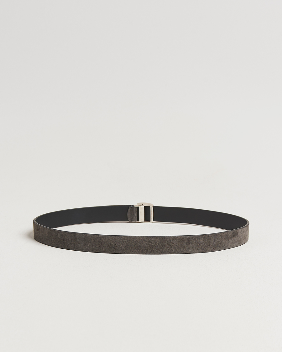 Heren | Riemen | Anderson's | Suede Buckle Belt 3cm Grey