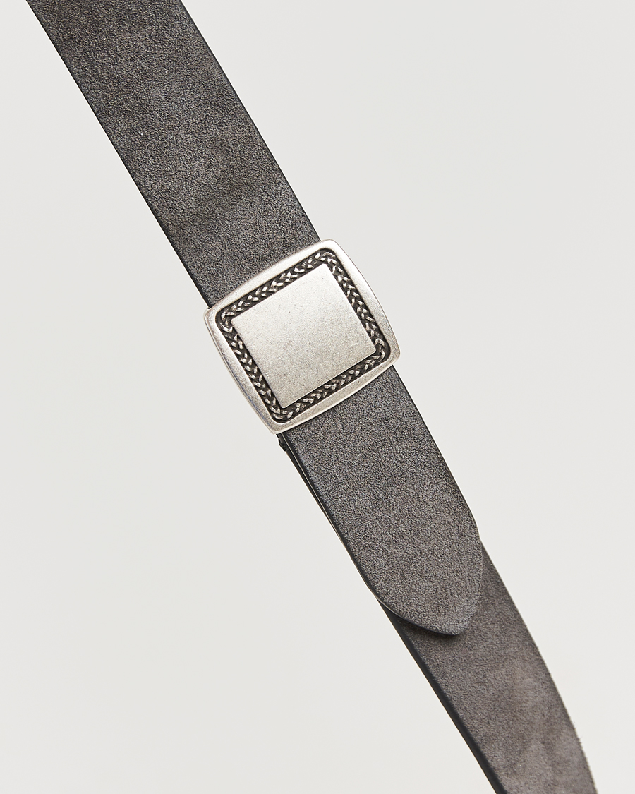 Heren | Riemen | Anderson's | Suede Buckle Belt 3cm Grey