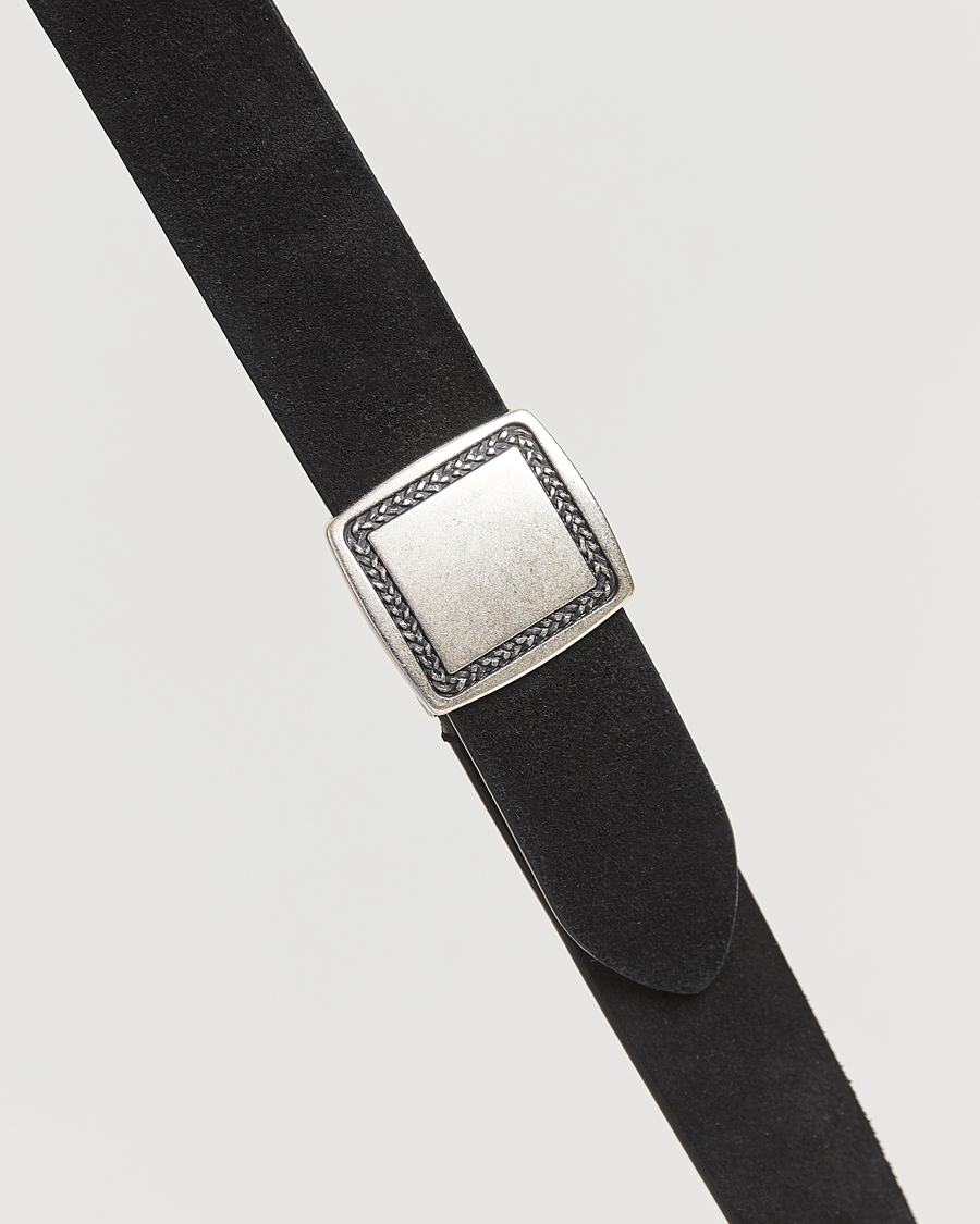 Homme | Ceintures | Anderson's | Suede Buckle Belt 3cm Black