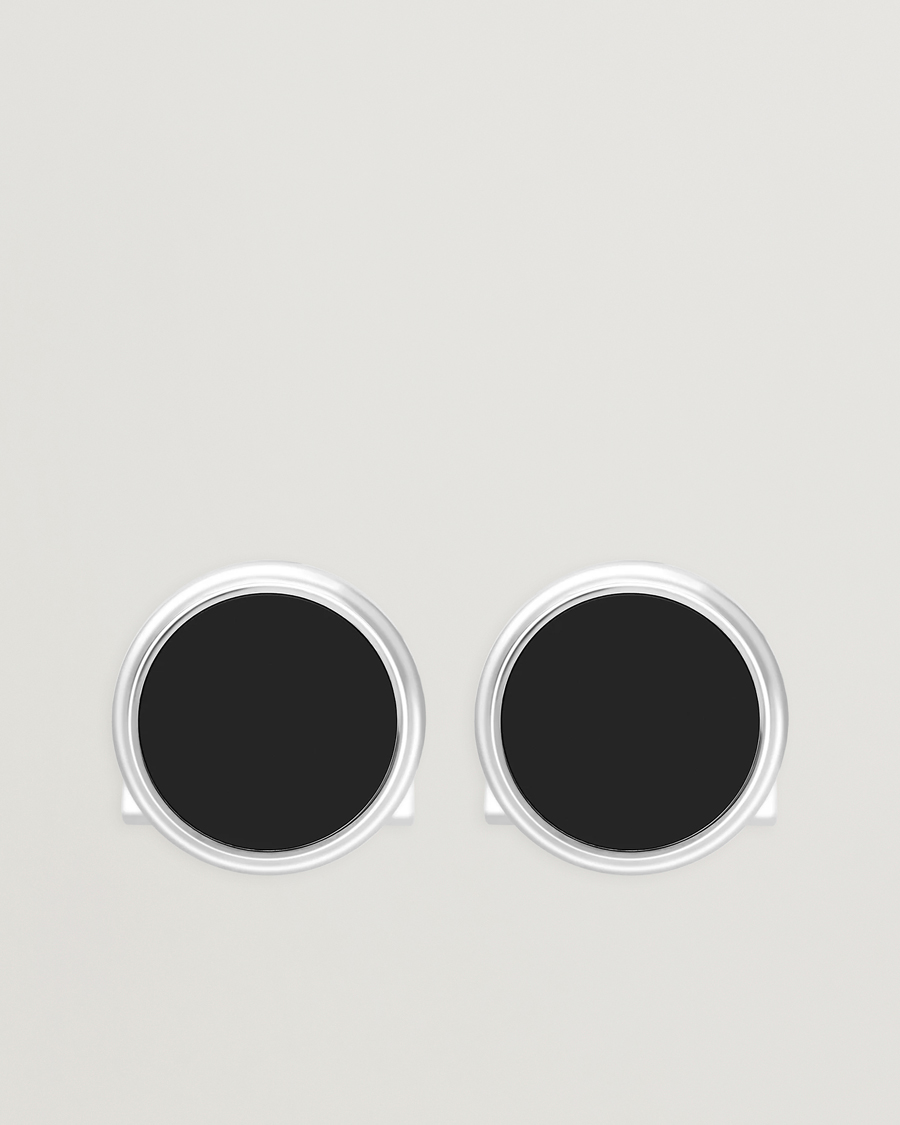Heren | Manchetknopen | S.T. Dupont | Cufflink Round Black/Pall Silver
