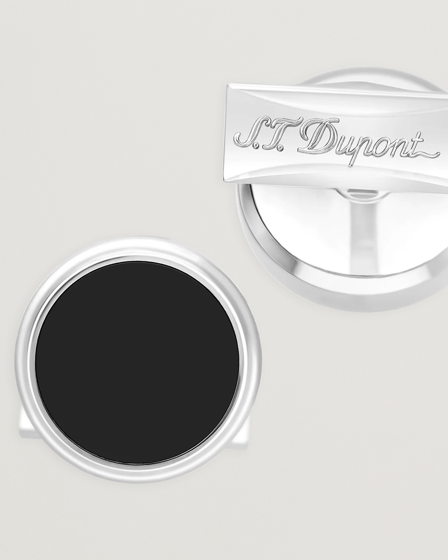 Homme | Boutons De Manchette | S.T. Dupont | Cufflink Round Black/Pall Silver