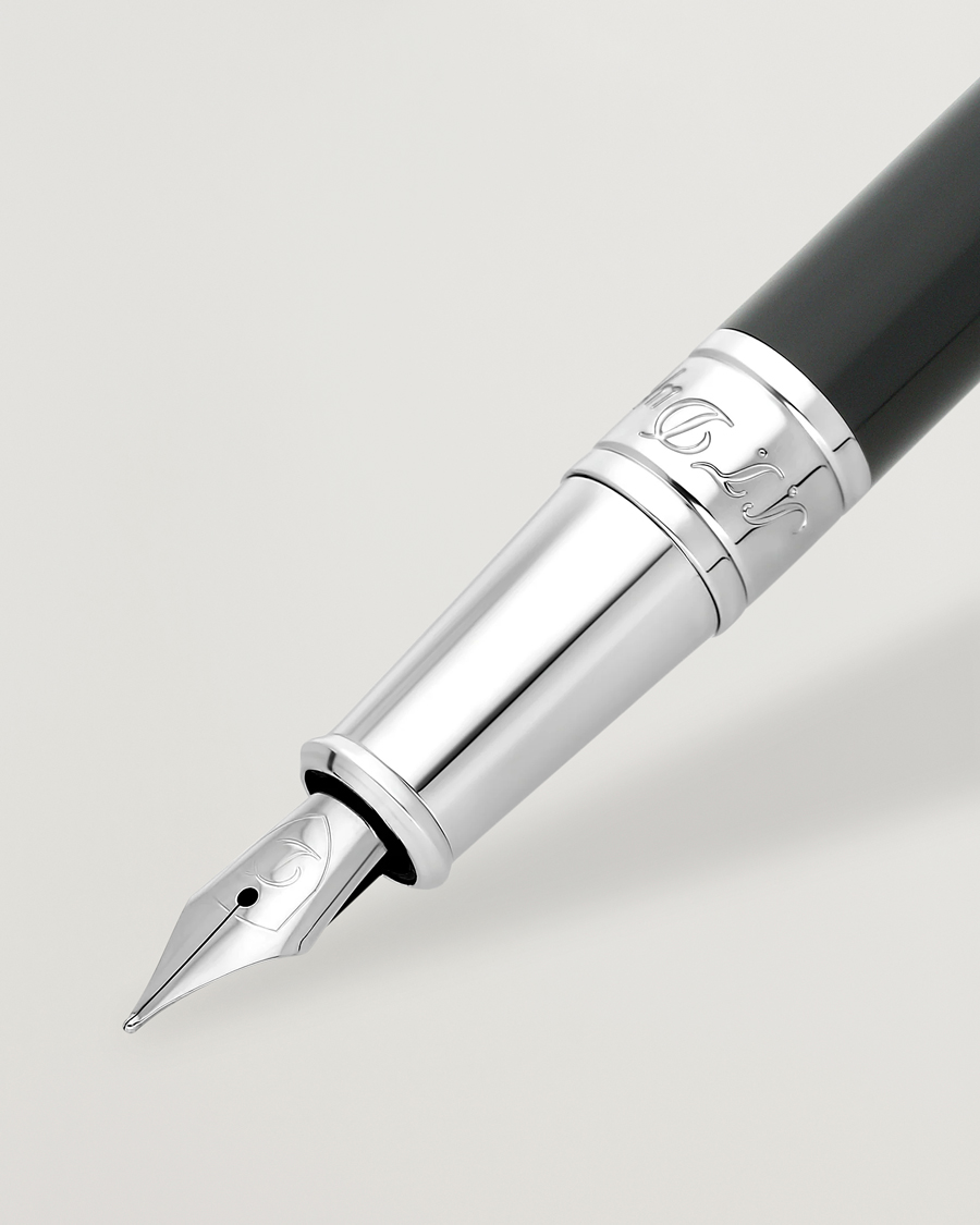 Homme | Stylos | S.T. Dupont | D-Initial Fountain Pen Duo Tone/Chrome