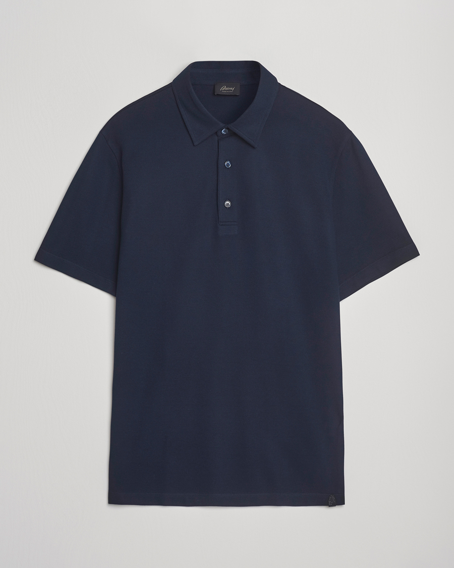 Homme | Polos | Brioni | Short Sleeve Polo Piquet Navy