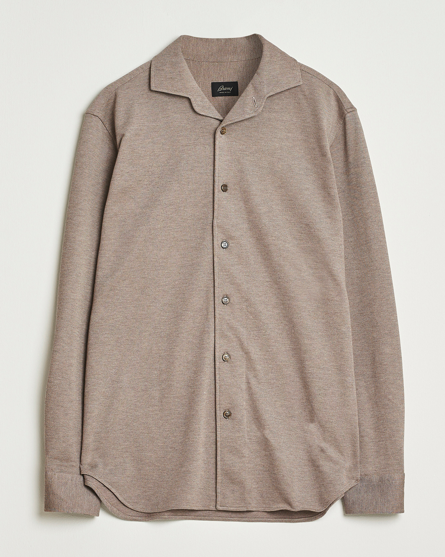 Heren | Overhemden | Brioni | Cotton Piquet Shirt Beige