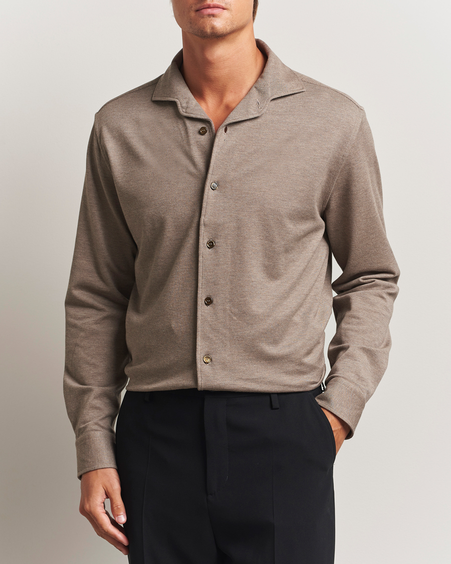 Heren | Overhemden | Brioni | Cotton Piquet Shirt Beige