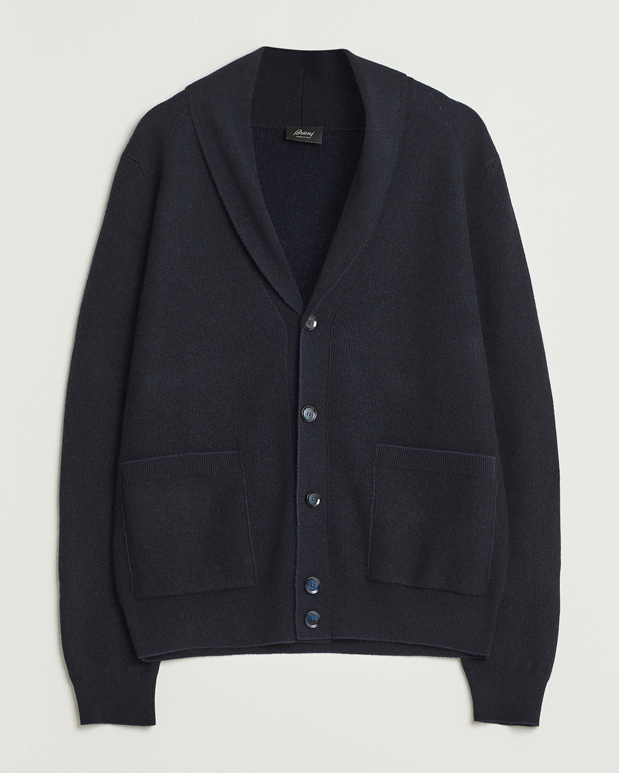 Heren | Truien | Brioni | Wool/Cashmere Rib Cardigan Navy