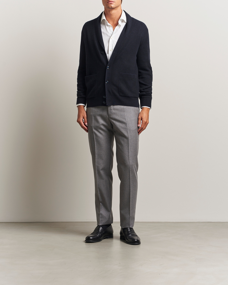 Heren | Truien | Brioni | Wool/Cashmere Rib Cardigan Navy