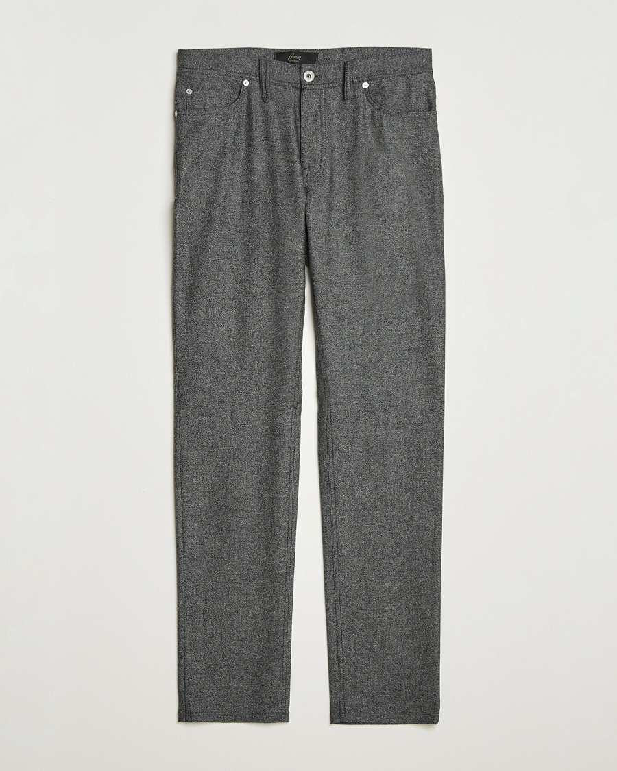 Homme | Pantalons | Brioni | 5-Pocket Flannel Pants Grey Melange