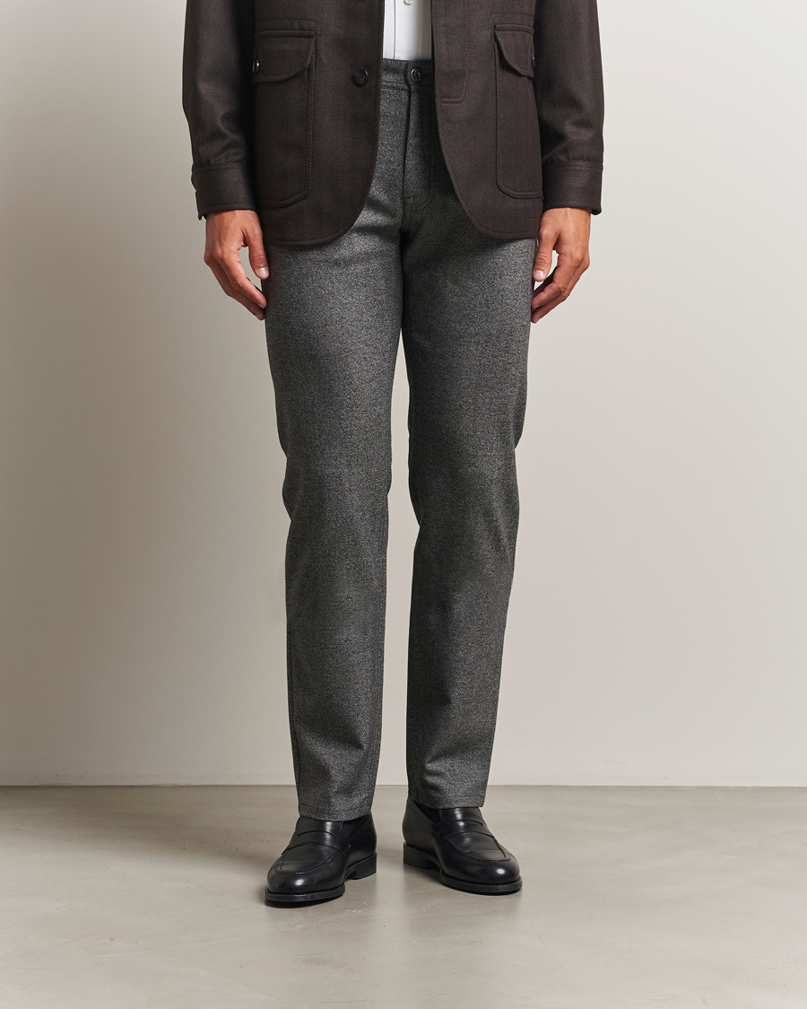 Homme | Pantalons | Brioni | 5-Pocket Flannel Pants Grey Melange