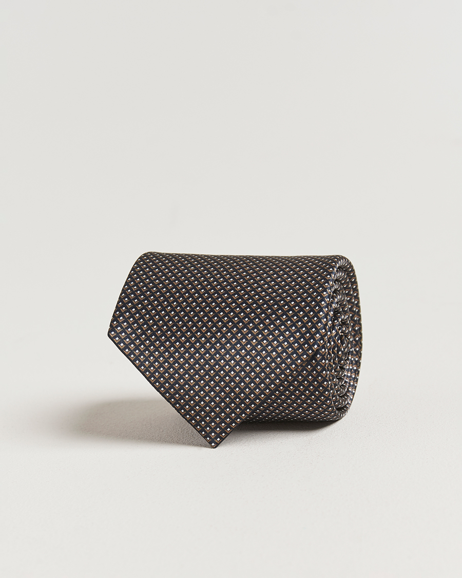 Homme | Cravates | Brioni | Printed Silk Tie Antracite
