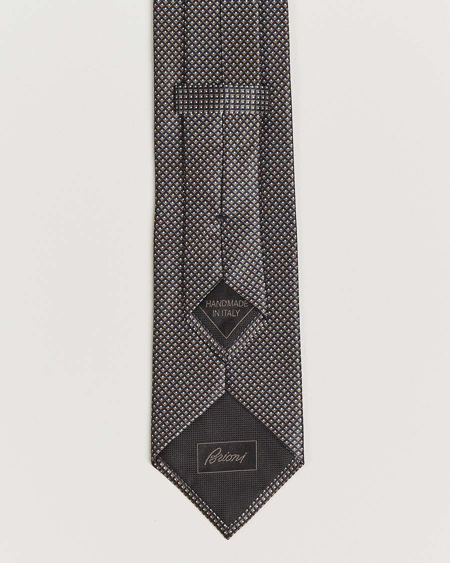 Homme | Cravates | Brioni | Printed Silk Tie Antracite