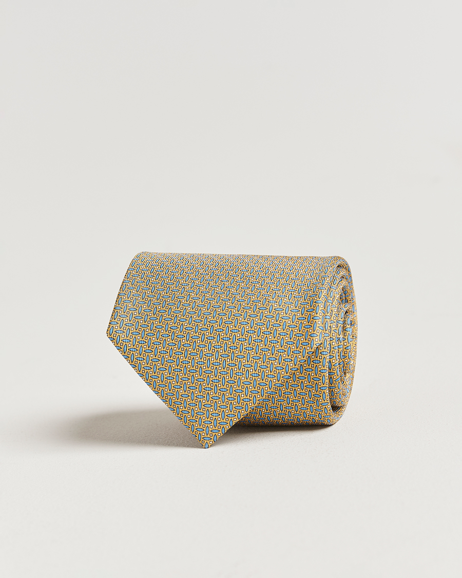Homme | Cravates | Brioni | Printed Silk Tie Yellow