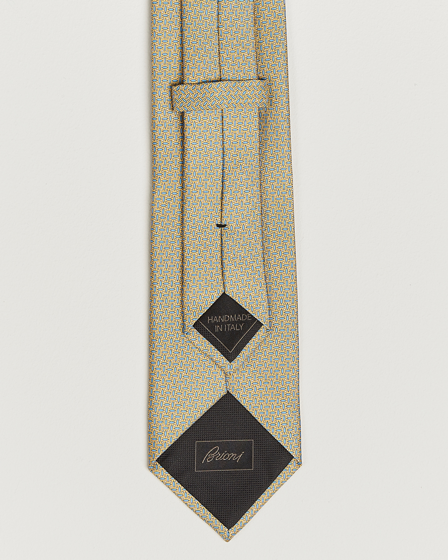 Homme | Cravates | Brioni | Printed Silk Tie Yellow
