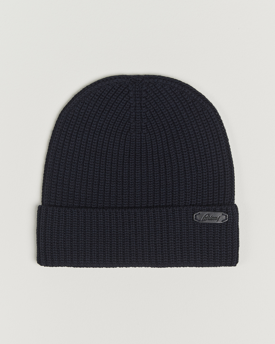 Homme | Bonnets | Brioni | Rib Wool Beanie Navy